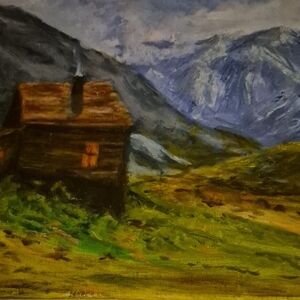 Rustic Mountain Retreat Art Print